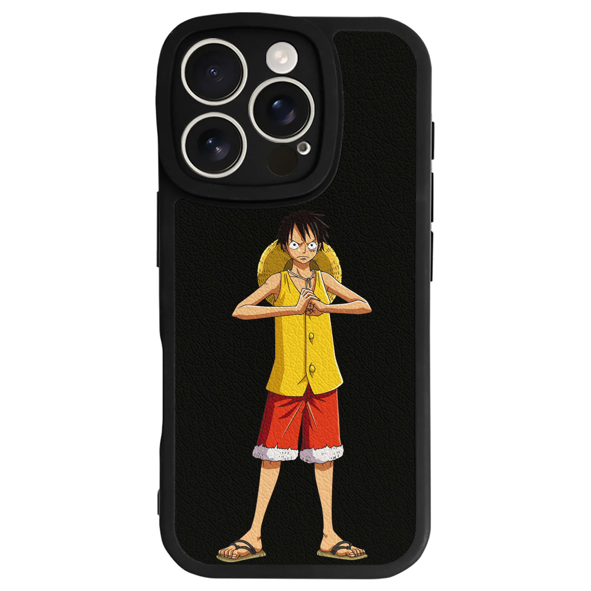 （画像用） ワンピース モンキー・D・ルフィ ONE PIECE Monkey D. Luffy 【iPhone 16シリーズ対応】シリコンスマホケース（レザー調） 材質：シリコン